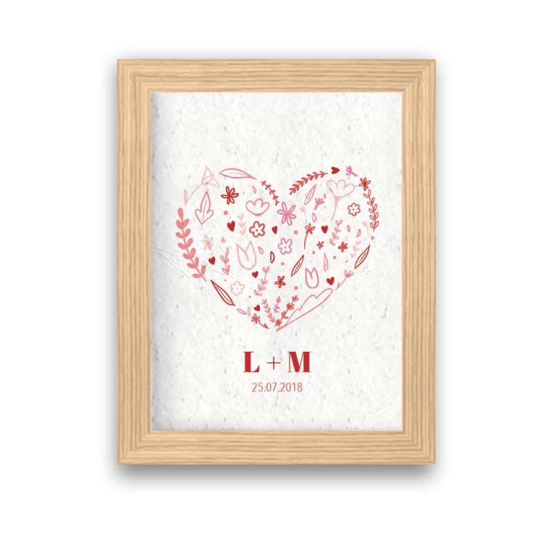 Affiche à planter St Valentin personnalisable | Papierfleur, le papier qui fleurit