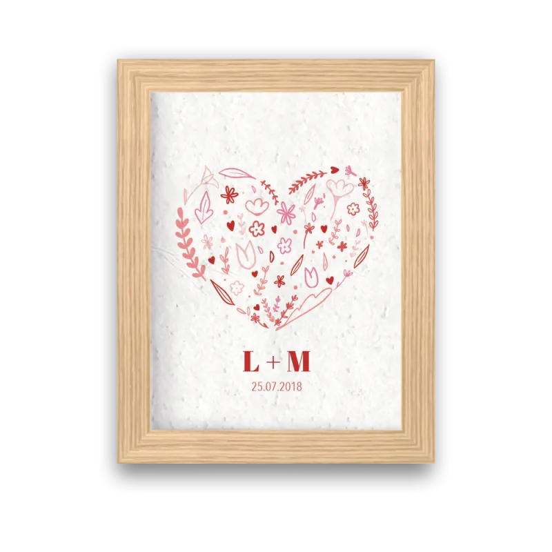 Affiche à planter St Valentin personnalisable | Papierfleur, le papier qui fleurit