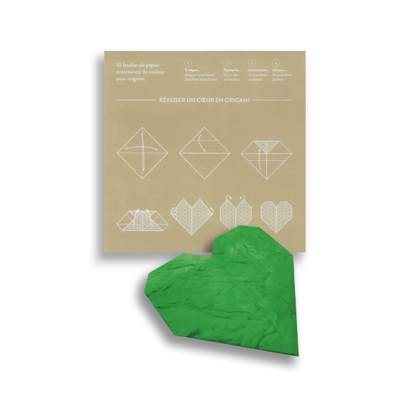 Pack origami à planter vert ou rouge | Papierfleur, le papier qui fleurit
