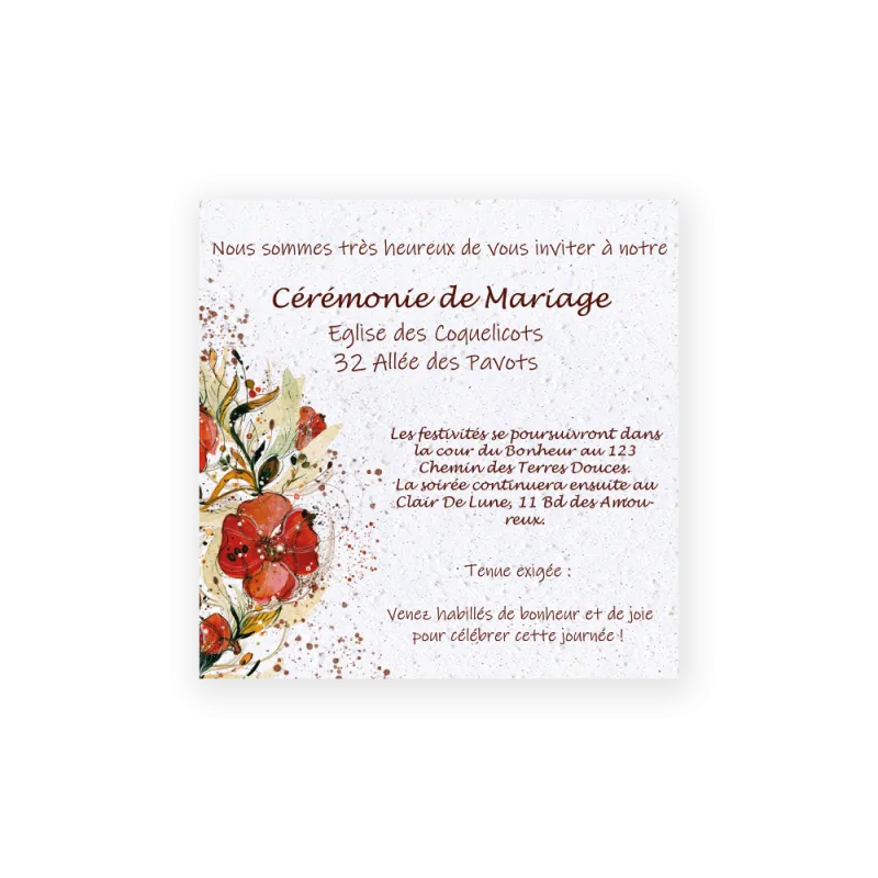 Faire-part à planter fleuri | Papierfleur, commande en ligne
