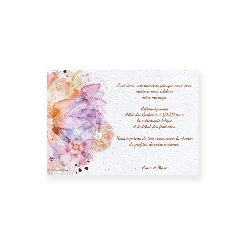 Faire-part à planter fleuri | Papierfleur, commande en ligne