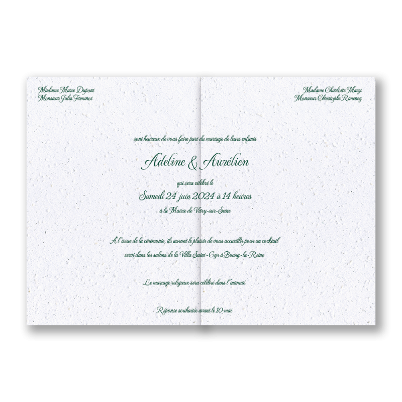 Faire-part "Couronne Olivier" | Papierfleur, le papier qui fleurit