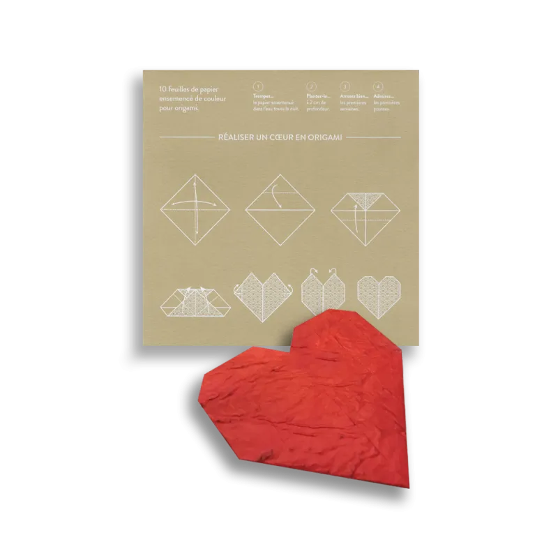 Pack origami à planter vert ou rouge | Papierfleur, le papier qui fleurit