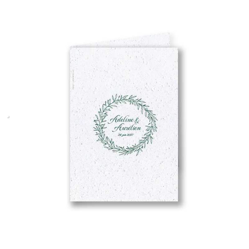 Faire-part "Couronne Olivier" | Papierfleur, le papier qui fleurit