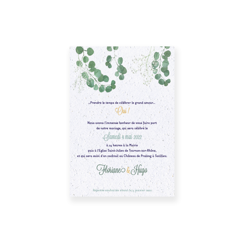 Faire-part "Eucalyptus" | Papierfleur, le papier qui fleurit