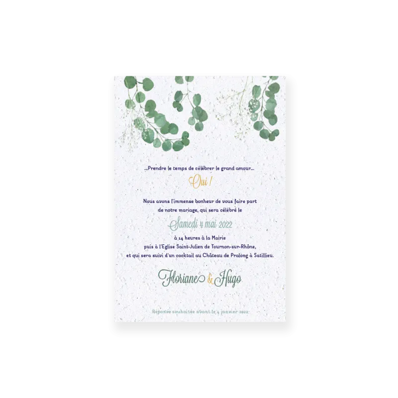 Faire-part "Eucalyptus" | Papierfleur, le papier qui fleurit