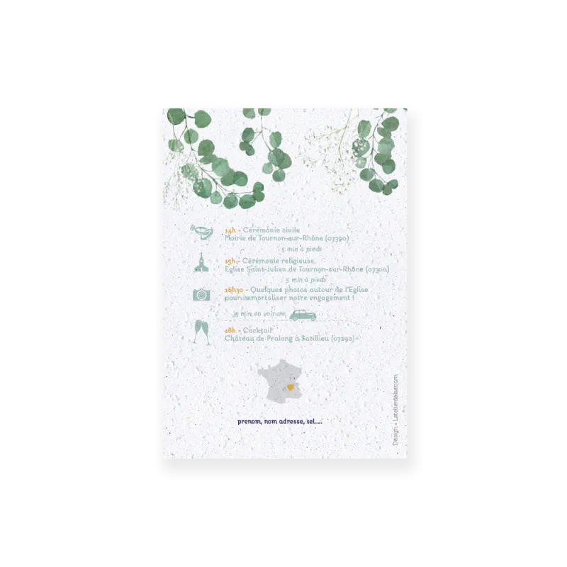 Faire-part "Eucalyptus" | Papierfleur, le papier qui fleurit