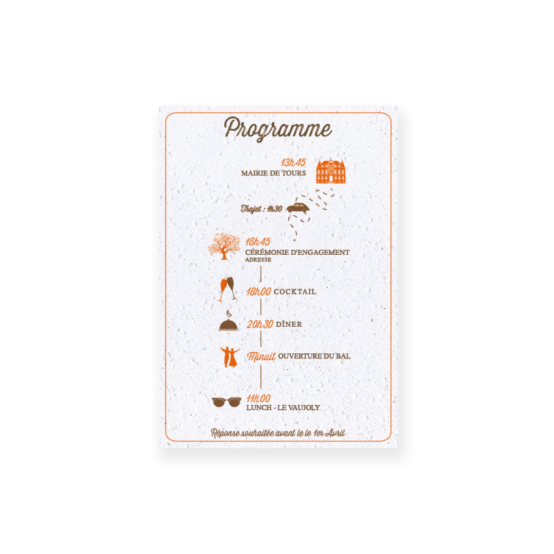 Faire-part à planter "Vintage" | Papierfleur, le papier qui fleurit