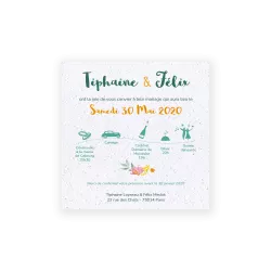 Faire-part à planter « Cœur de fleurs »