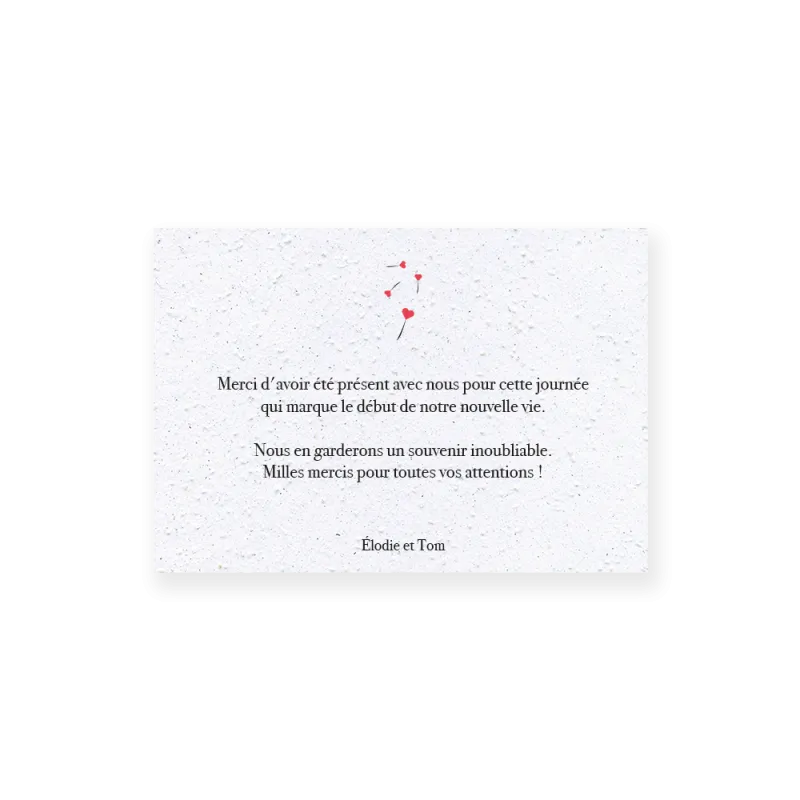 Carte remerciement à planter personnalisable | Papierfleur.fr, le papier qui fleurit