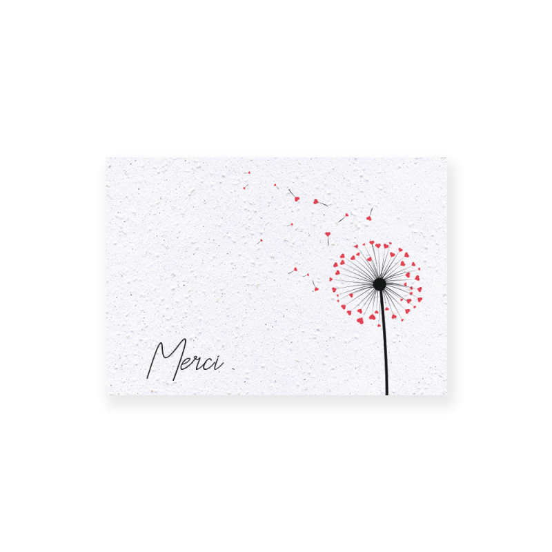 Carte remerciement à planter personnalisable | Papierfleur.fr, le papier qui fleurit