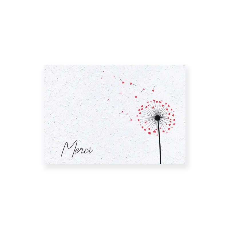 Carte remerciement à planter « Pissenlit » | Papierfleur.fr, le papier qui fleurit