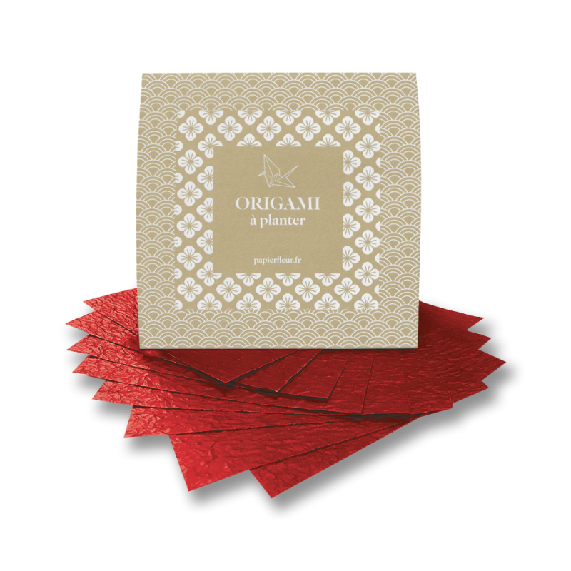 Pack origami à planter vert ou rouge | Papierfleur, le papier qui fleurit