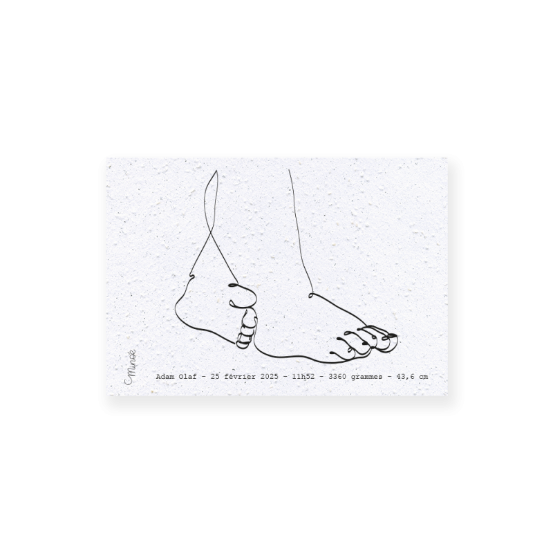 Faire-part de naissance "Petits pieds" | Papierfleur