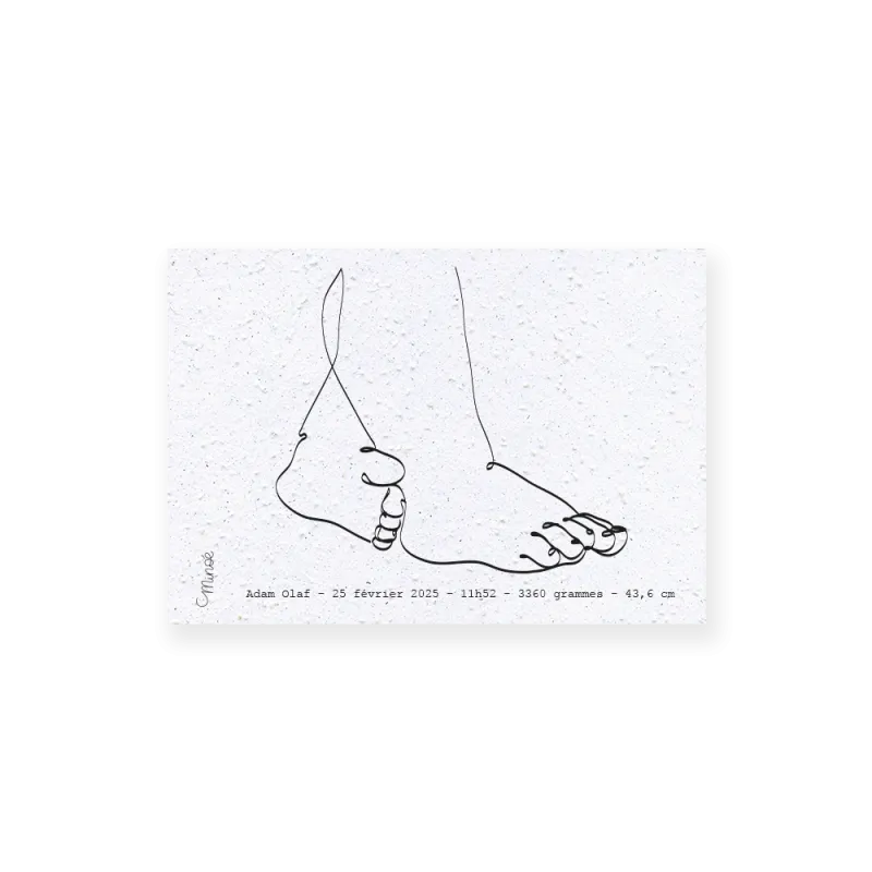 Faire-part de naissance "Petits pieds" | Papierfleur