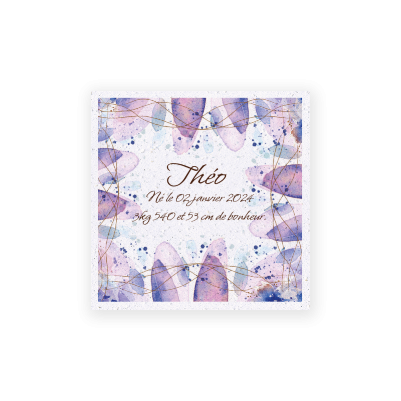 Faire-part de naissance "Lilas" | Papierfleur, le papier qui fleurit