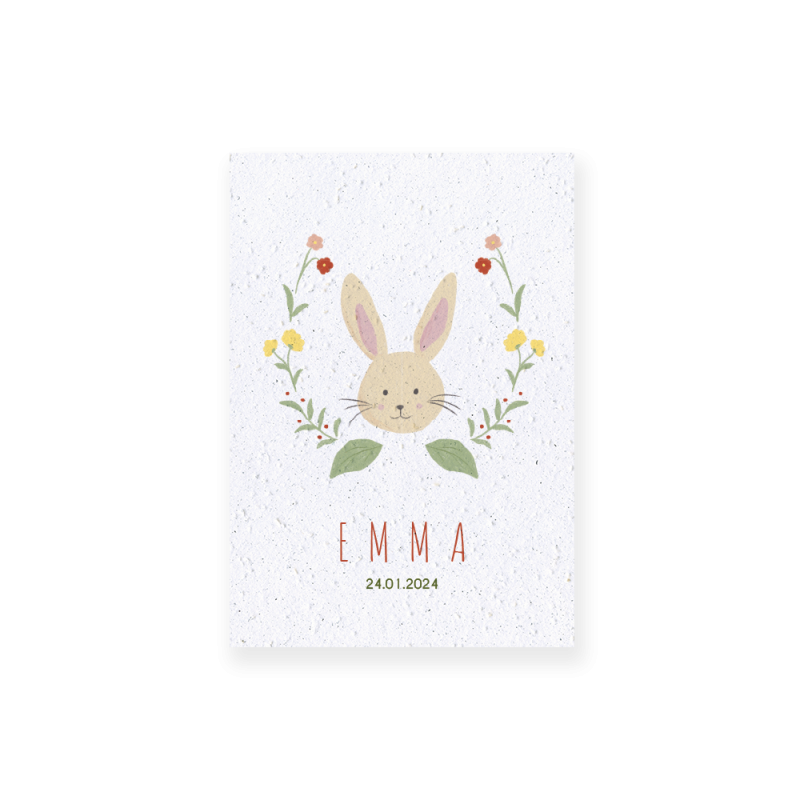 Faire-part de naissance "Lapinou" | Papierfleur, le papier qui fleurit
