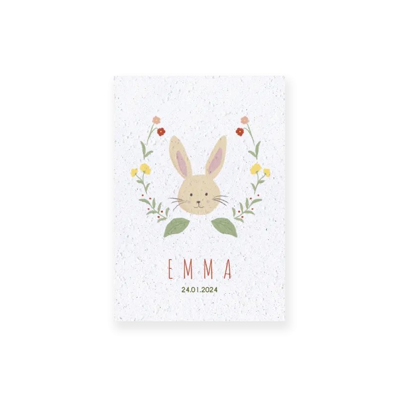Faire-part de naissance "Lapinou" | Papierfleur, le papier qui fleurit