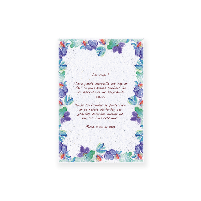 Faire-part naissance à planter | Papierfleur, commande en ligne