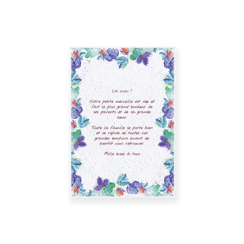 Faire-part naissance à planter | Papierfleur, commande en ligne