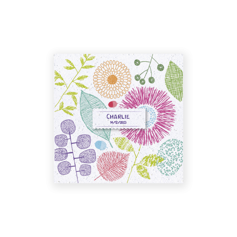 Faire-part de naissance "Fleurs"| Papier Fleur le papier qui fleurit