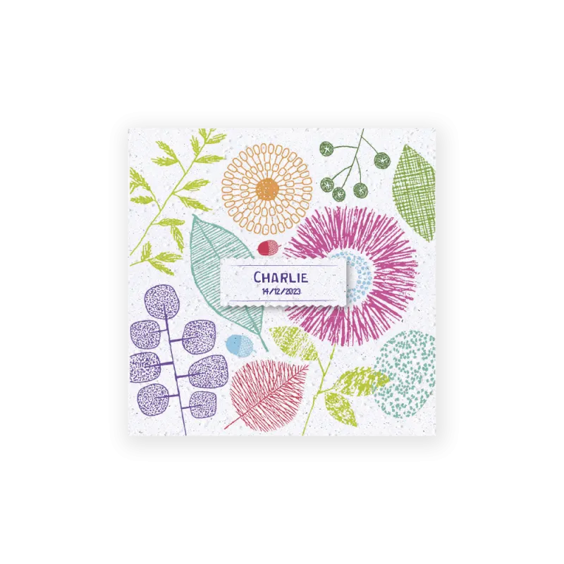Faire-part de naissance "Fleurs"| Papier Fleur le papier qui fleurit