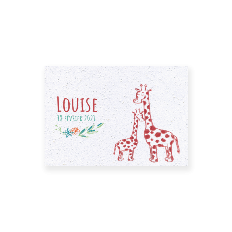 Faire-part de naissance "Girafe" | Papierfleur, le papier qui fleurit