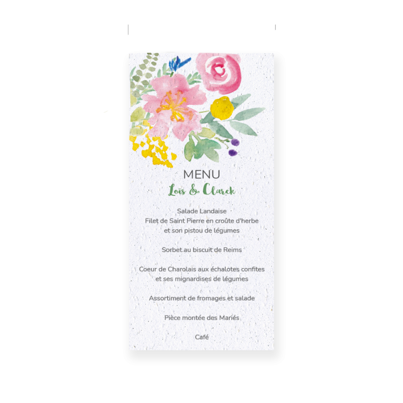 Menu "Un air printanier" | Papierfleur, le papier qui fleurit
