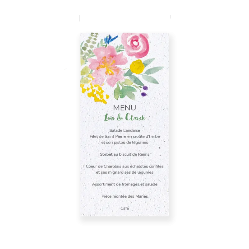 Menu "Un air printanier" | Papierfleur, le papier qui fleurit