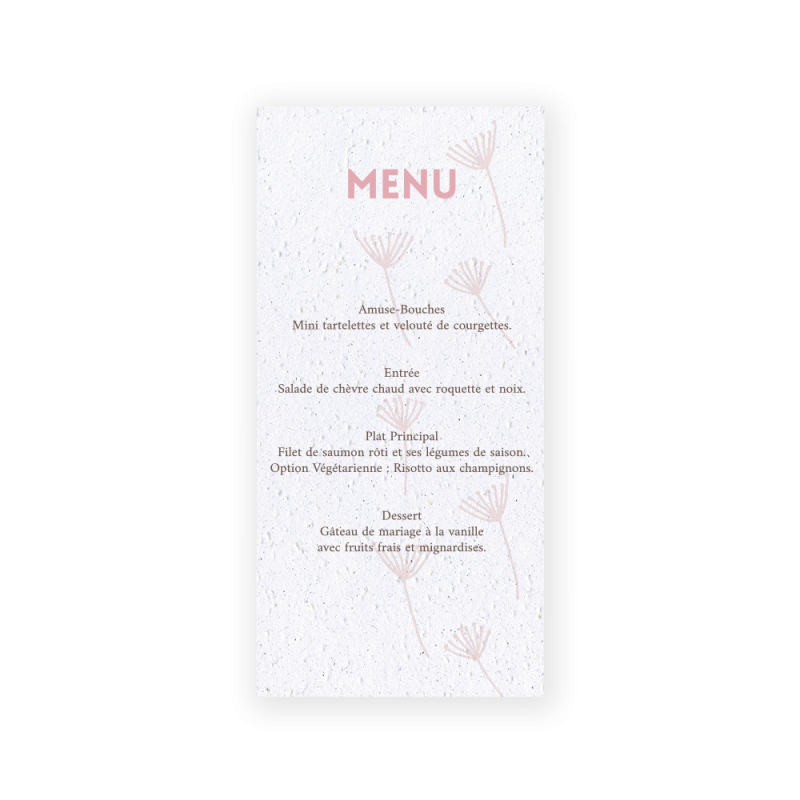 Menu "Autant en emporte le vent" | Papeterie de mariage à planter