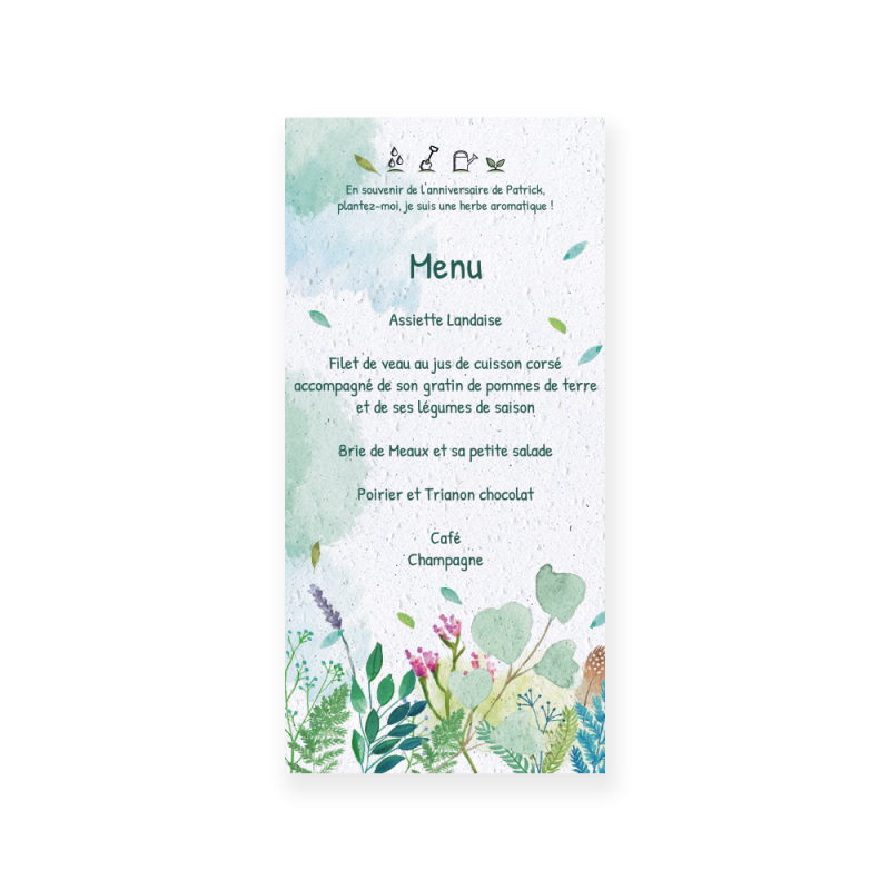 Menu mariage "Feuillage" | Papierfleur, le papier qui fleurit