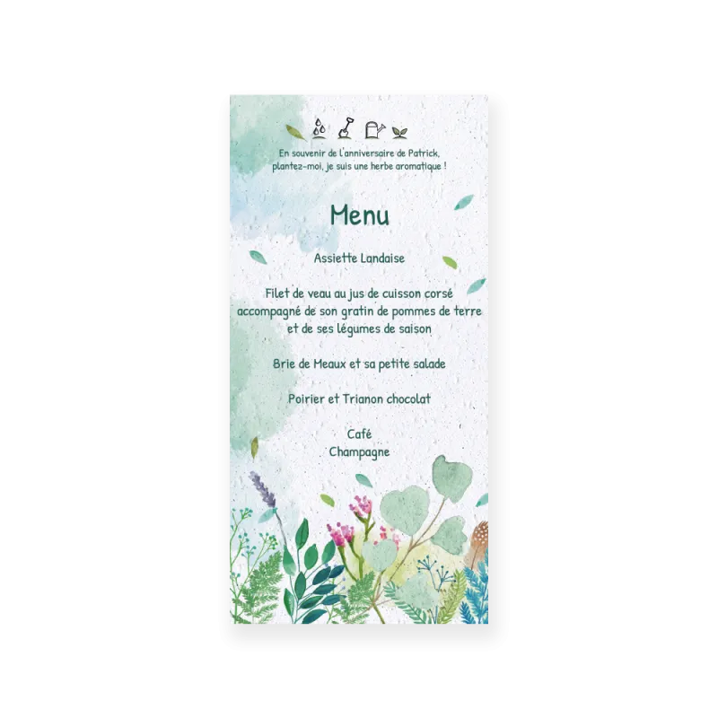 Menu mariage "Feuillage" | Papierfleur, le papier qui fleurit