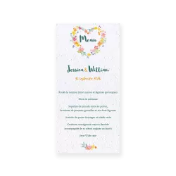 Menu à planter « Cœur de fleurs »