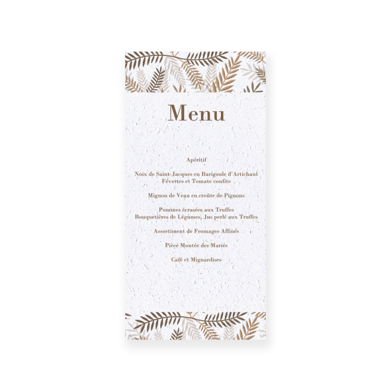 Menu "Les branches de Jules" | Papierfleur, le papier qui fleurit