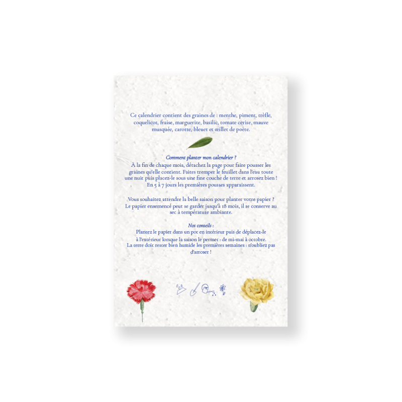 Calendrier à planter Biodiversité | Calendrier 2025 Papierfleur