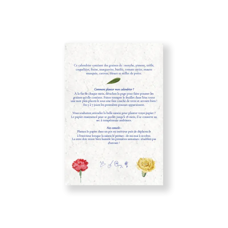 Calendrier à planter Biodiversité | Calendrier 2025 Papierfleur