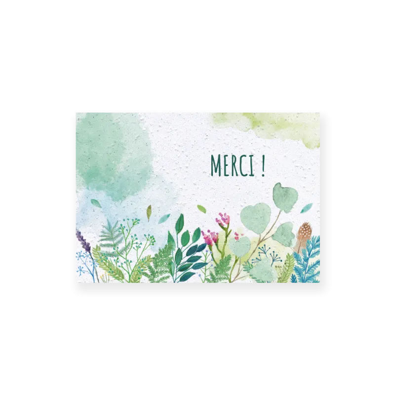 Carte remerciement à planter personnalisable | Papierfleur.fr, le papier qui fleurit
