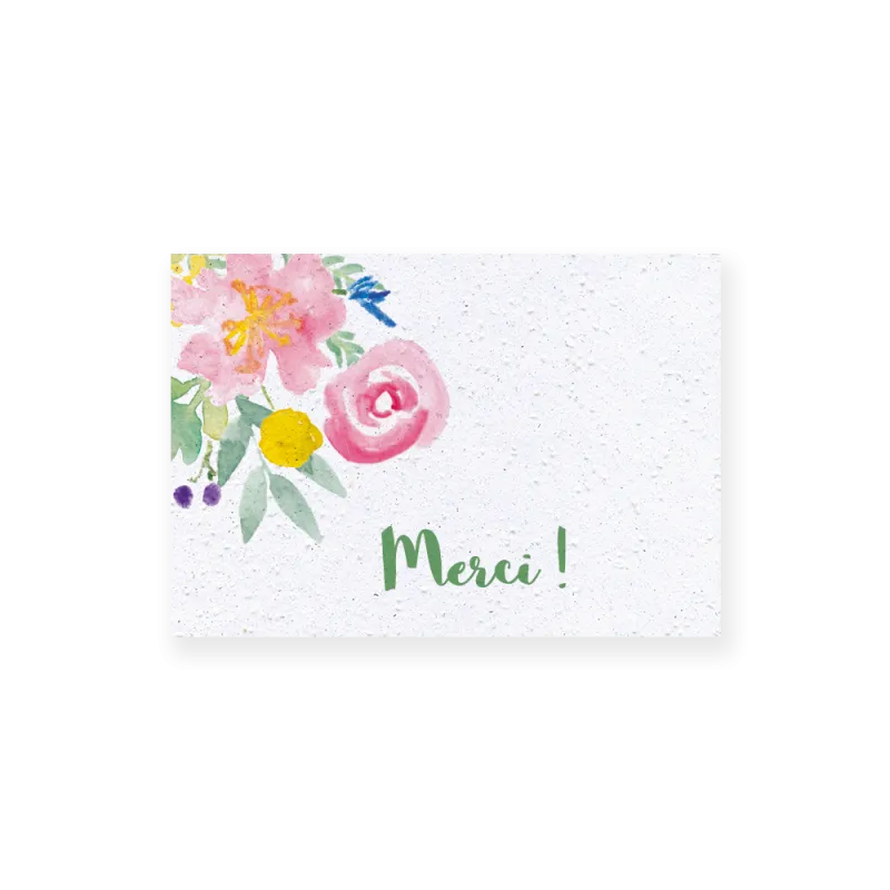 Carte remerciement à planter personnalisable | Papierfleur.fr, le papier qui fleurit