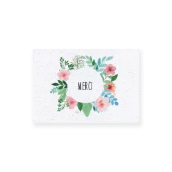 Carte remerciement à planter « Champs de fleurs »