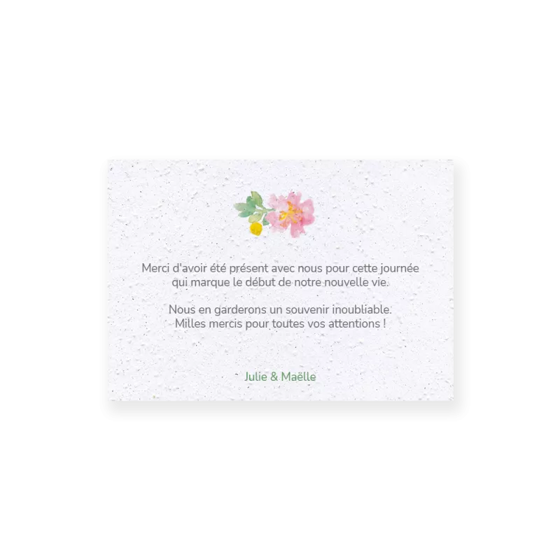 Carte remerciement à planter « Eclat de fleurs » | Papierfleur.fr, le papier qui fleurit