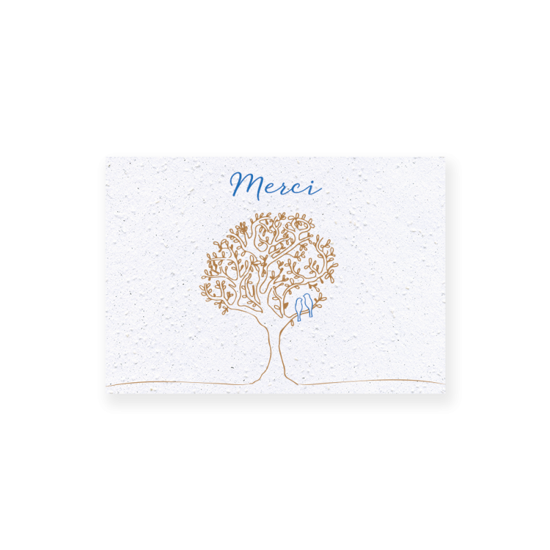 Carte remerciement à planter personnalisable | Papierfleur.fr, le papier qui fleurit