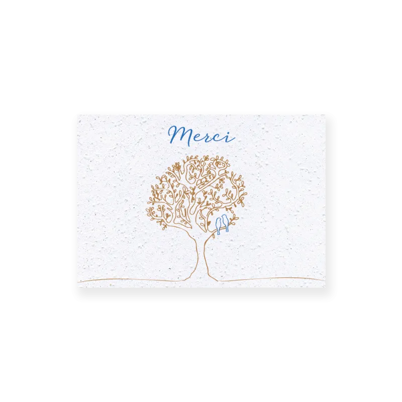 Carte remerciement à planter personnalisable | Papierfleur.fr, le papier qui fleurit