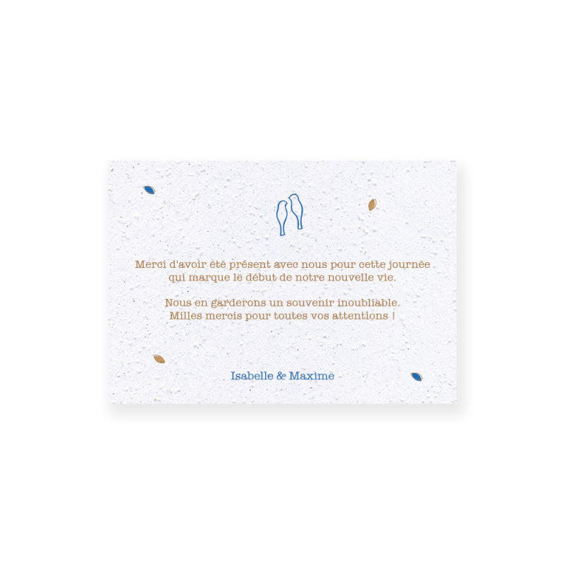 Carte remerciement à planter personnalisable | Papierfleur.fr, le papier qui fleurit