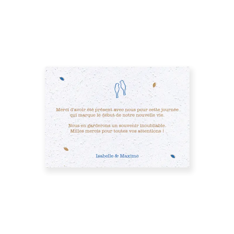 Carte remerciement à planter personnalisable | Papierfleur.fr, le papier qui fleurit