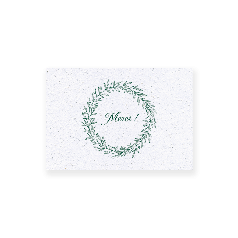 Carte remerciement à planter personnalisable | Papierfleur.fr, le papier qui fleurit
