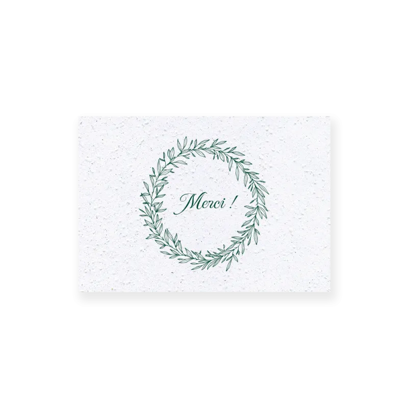 Carte remerciement à planter personnalisable | Papierfleur.fr, le papier qui fleurit