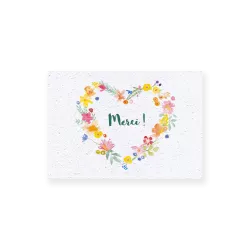 Carte remerciement « Coeur de fleurs »