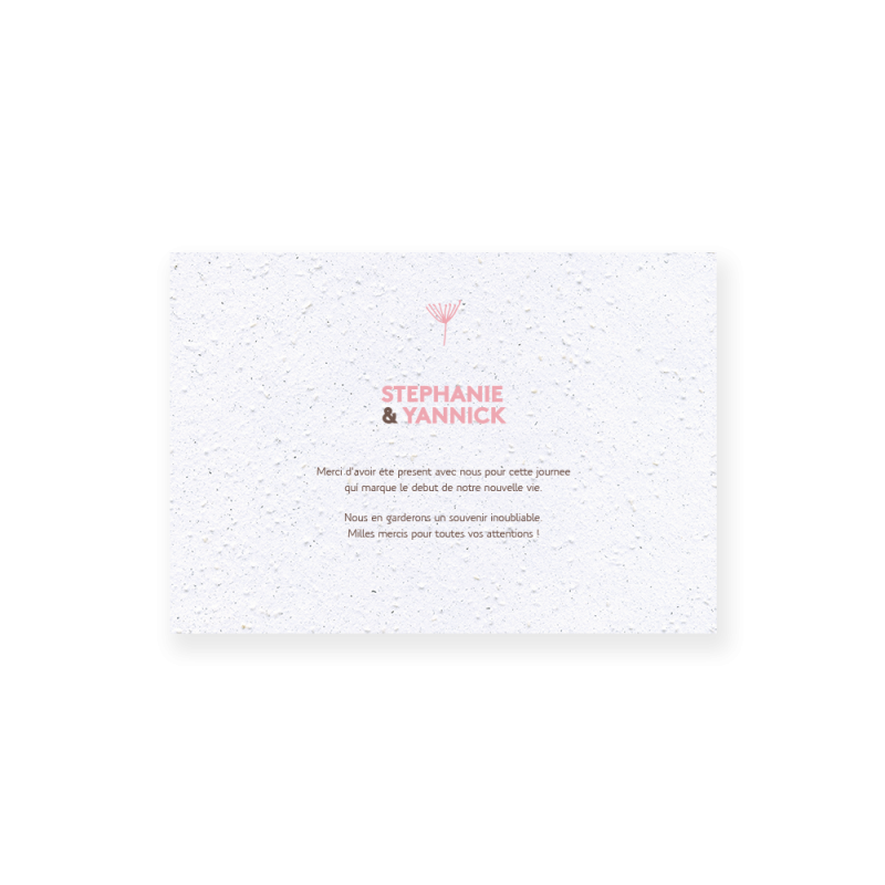 Carte remerciement à planter personnalisable | Papierfleur.fr, le papier qui fleurit