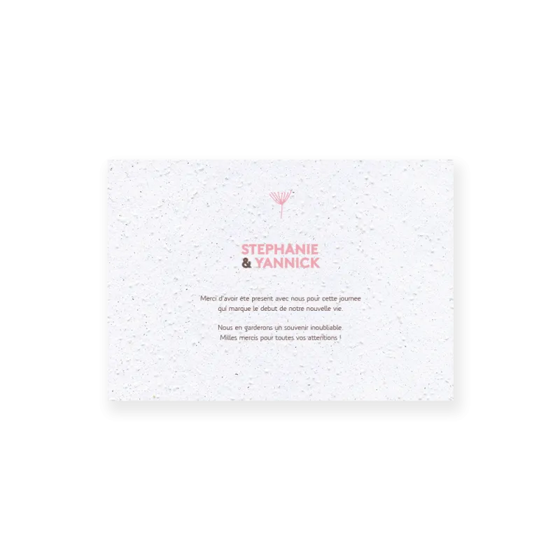 Carte remerciement à planter personnalisable | Papierfleur.fr, le papier qui fleurit