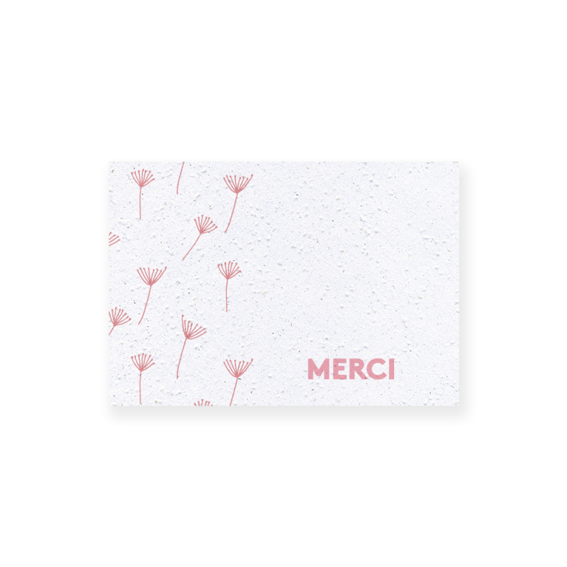 Carte remerciement à planter personnalisable | Papierfleur.fr, le papier qui fleurit